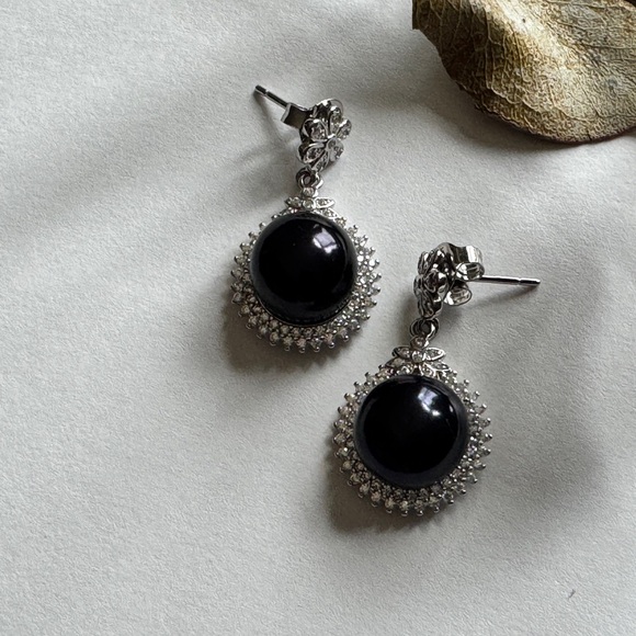 Black Pearl 925 Sterling Silver Earrings - Picture 8 of 8